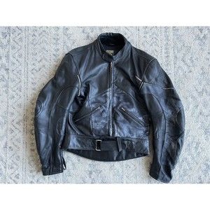 Black Leather Jacket Hein Gericke Echt Leder Mens Size 42 Motorcycle Biker